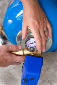pressure gauge on small well pump