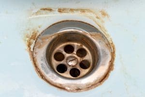 high iron levels in water leave orange stains in sinks