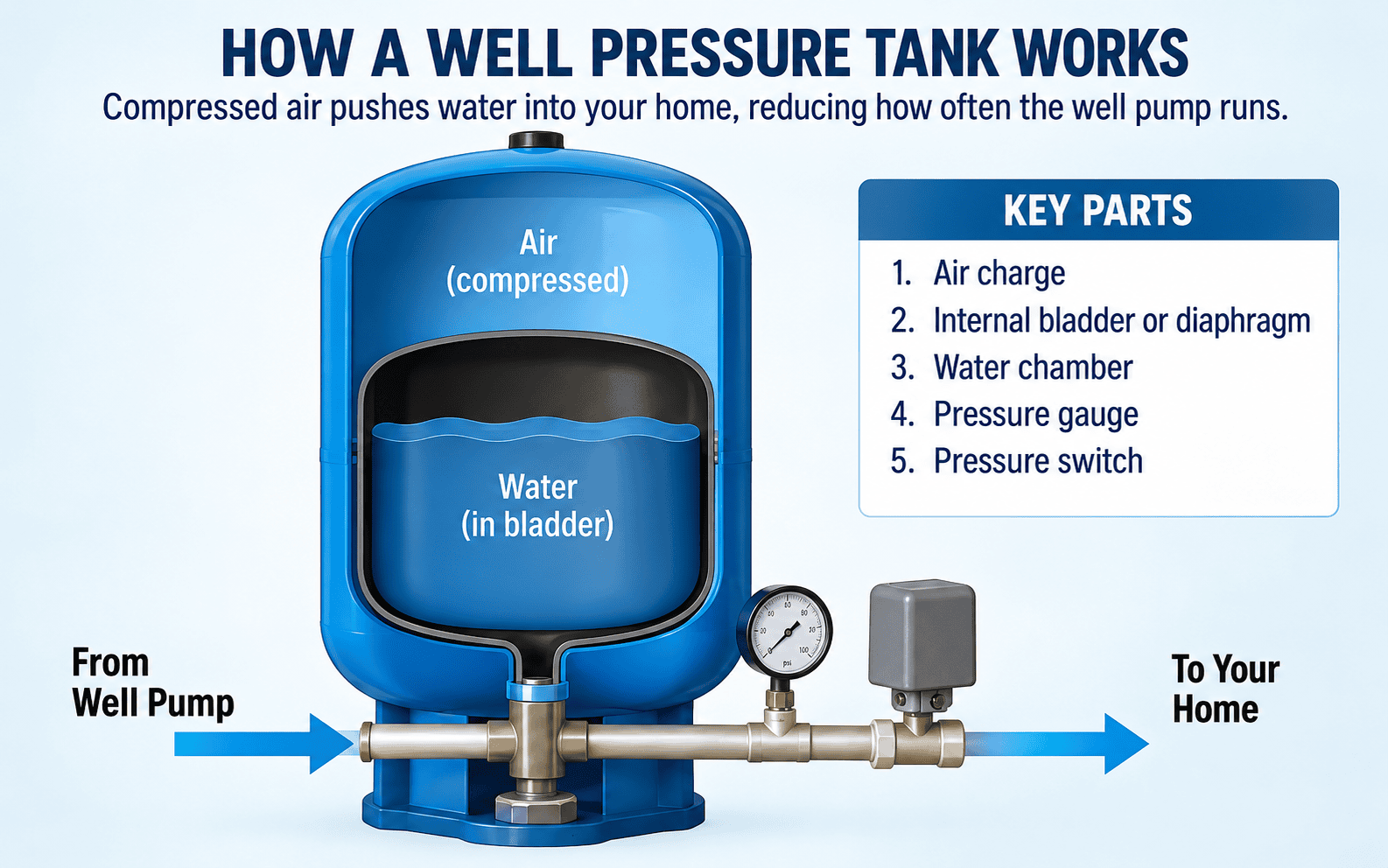 how a well pressure tank works diagram