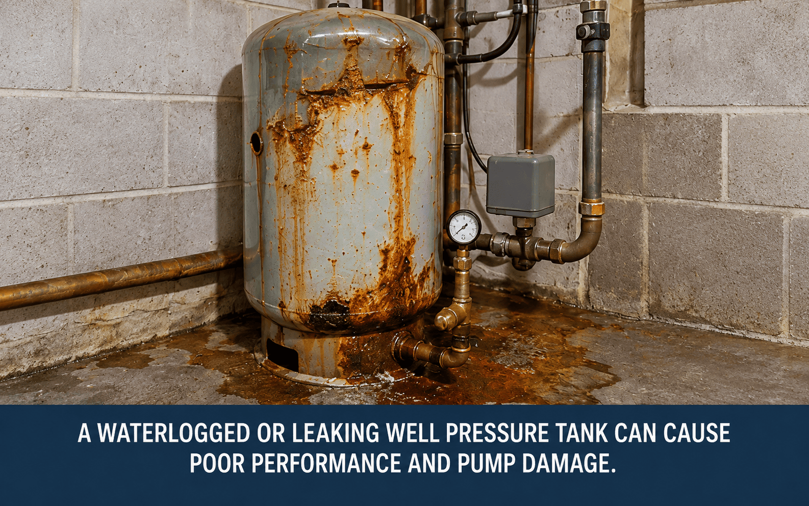 corrosion can cause demage to your well pressure tank